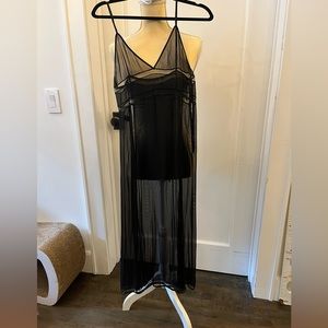 Prada (missing label) black beaded silk lingerie/dress size eu38 Made in Italy